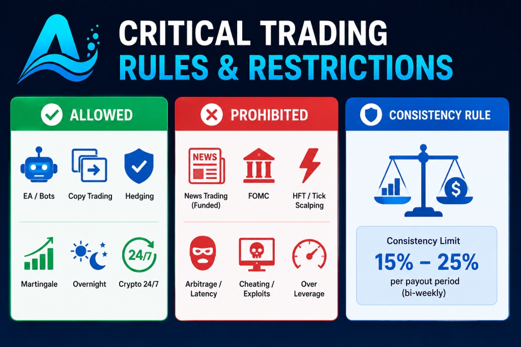 Critical trading rules and restrictions